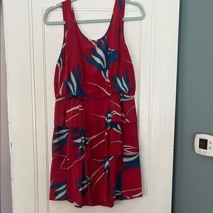 Silk Red and Blue Sleeveless Dress Size 6